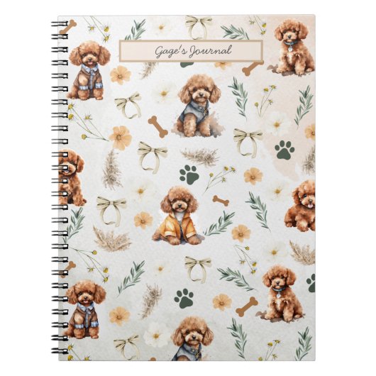 Whimsy Poodle Pizzazz-Notebook Notizblock (Vorderseite)