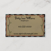 Whimsy primitive Angel Country Business Card Visitenkarte (Rückseite)
