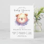 Whimsy Printable Bear Baby Dusche Einladung (Stehend Vorderseite)