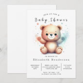 Whimsy Printable Bear Baby Dusche Einladung (Vorne/Hinten)