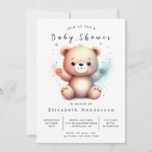 Whimsy Printable Bear Baby Dusche Einladung