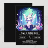 Whimsy Printable Fairy Birthday Einladung (Vorne/Hinten)