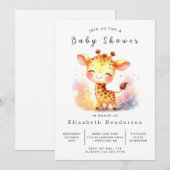 Whimsy Printable Giraffe Baby Dusche Einladung (Vorne/Hinten)