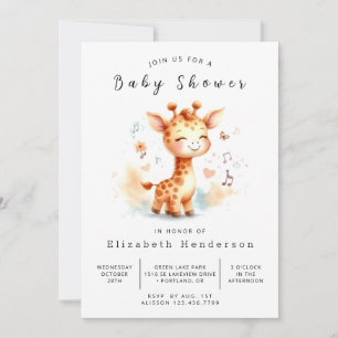 Whimsy Printable Giraffe Baby Dusche Einladung