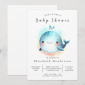 Whimsy Printable Whale Baby Dusche Einladung (Vorne/Hinten)