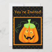 Whimsy Pumpkin Halloween-Party Einladung (Vorderseite)