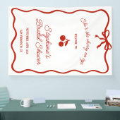 Whimsy Red She is the Cherry on Top Brautparty Banner (Messe)