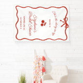 Whimsy Red She is the Cherry on Top Brautparty Banner (InSitu)