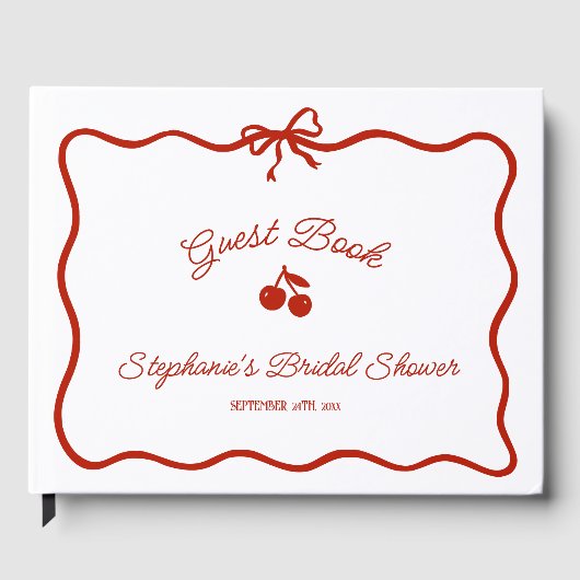 Whimsy Red She is the Cherry on Top Brautparty Gästebuch (Vorderseite)