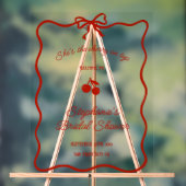 Whimsy Red She's the Cherry on Top Bridal Shower Acrylschild (Neutral)