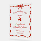 Whimsy Red She's the Cherry on Top Bridal Shower Acrylschild (Winkel)