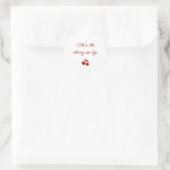 Whimsy Red She's the Cherry on Top Bridal Shower Runder Aufkleber (Tasche)