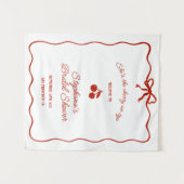 Whimsy Red She's the Cherry on Top Bridal Shower Wandteppich (Vorderseite (Horizontal))