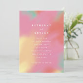 Whimsy rosa und Aquamarin Einladung (Stehend Vorderseite)