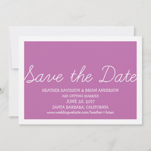 Whimsy Save the Date einladen, Fuchsia (Vorderseite)