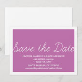 Whimsy Save the Date einladen, Fuchsia (Vorne/Hinten)