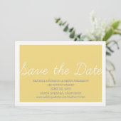 Whimsy Save the Date einladen, gelb Einladung (Stehend Vorderseite)