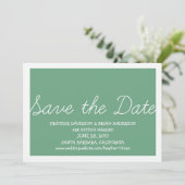 Whimsy Save the Date einladen, grün Einladung (Stehend Vorderseite)