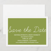 Whimsy Save the Date einladen, Olivengrün Einladung (Vorne/Hinten)