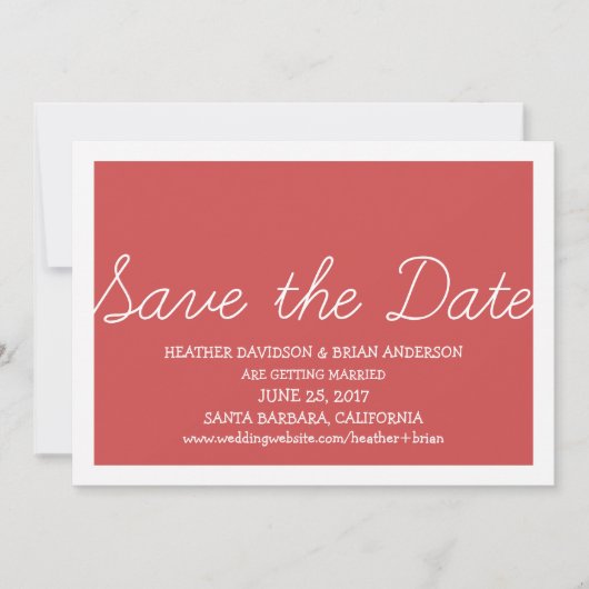 Whimsy Save the Date einladen, rot Einladung (Vorderseite)