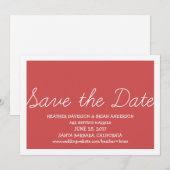 Whimsy Save the Date einladen, rot Einladung (Vorne/Hinten)