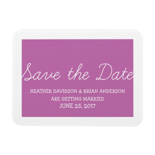 Whimsy Save the Date Magnet, Fuchsia Magnet (Horizontal)