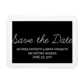 Whimsy Save the Date Magnet, Schwarz Magnet (Horizontal)