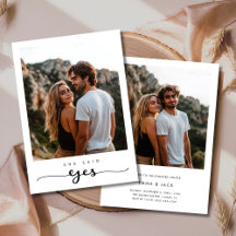 Whimsy Script 2 Foto Sie sagte ja Verlobung