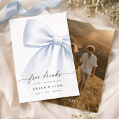 Whimsy Script Bow Kostenlose Getränke Hochzeitsfot Save The Date