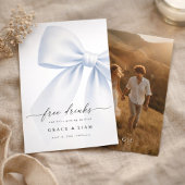 Whimsy Script Bow Kostenlose Getränke Hochzeitsfot Save The Date