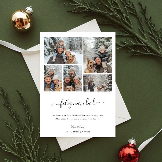 Whimsy Script Feliz Navidad 5 Foto Weihnachten