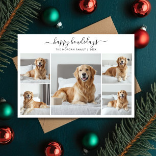 Whimsy Script Happy Howlidays Dog 5 Foto Collage Feiertagskarte