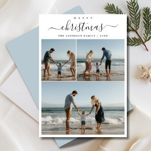 Whimsy Script Maritime Beachy Weihnachts-Foto Feiertagskarte