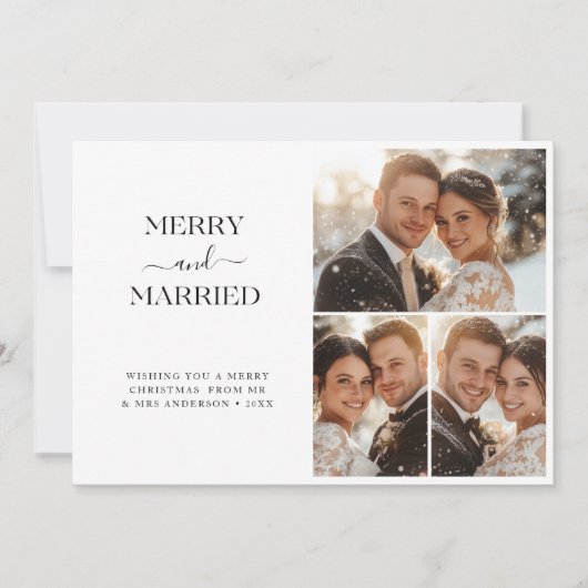 Whimsy Script Merry und Verheiratete Weihnachten 3 (Vorderseite)