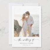 Whimsy Script Modernes Minimal Beach Foto Hochzeit Einladung (Vorderseite)