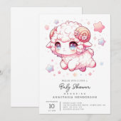 Whimsy Sheep Baby Dusche Einladung (Vorne/Hinten)