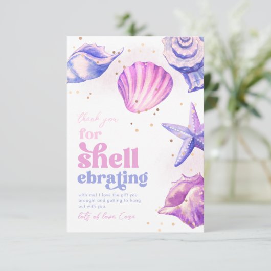 Whimsy Shellebrate Vielen Dank Karten (Stehend Vorderseite)