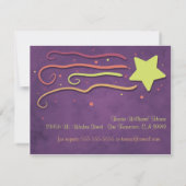 Whimsy Shooting Star Baby Dusche Einladung (Rückseite)