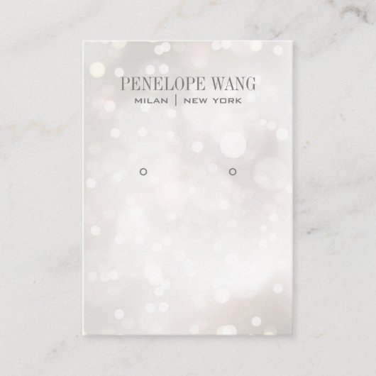 Whimsy Silver White Boke Jewele Ohrring-Anzeige Visitenkarte (Vorderseite)