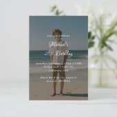 Whimsy-Skript jedes Foto-Overlay für jedes Alter 2 Einladung (Stehend Vorderseite)