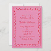 Whimsy-Skript Rosa-Doodle-Border-Brautparty Einladung (Vorderseite)