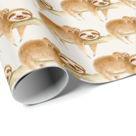 Whimsy sloth und niedliche Babyfarbe Geschenkpapier