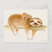Whimsy sloth und niedliche Babyfarbe Postkarte (Vorderseite)