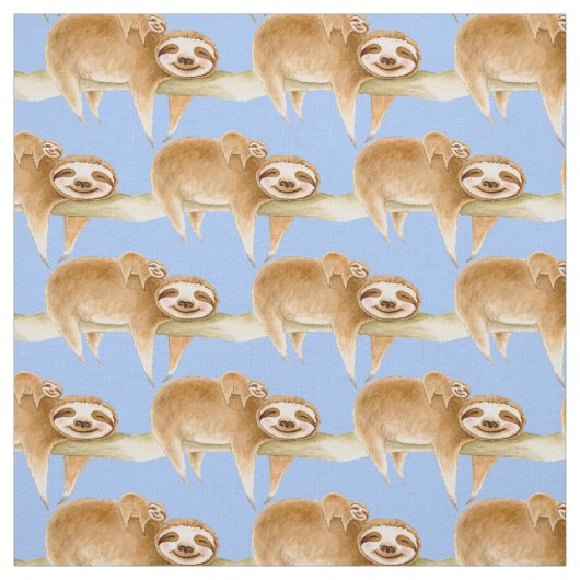 Whimsy sloth und niedliche Babyfarbe Stoff (Muster)