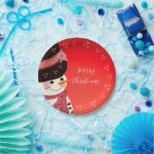 Whimsy Snowman Art Round Pappteller (Party)