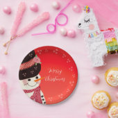 Whimsy Snowman Art Round Pappteller (Party)