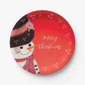 Whimsy Snowman Art Round Pappteller (Vorderseite)