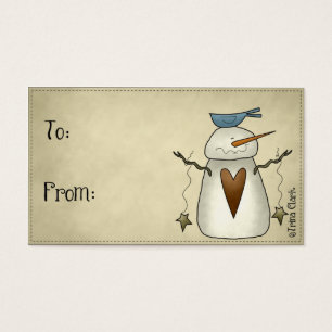 Whimsy Snowman Country Primitive Design Geschenket