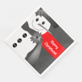 Whimsy Snowman Frohe Weihnachten Serviette (Ecke)