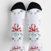 Whimsy Socks – Red Bows Pattern & Festive Charm Socken (Oben)
